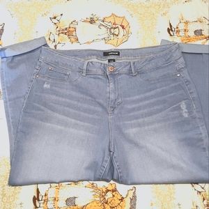 Plus Size Distressed Boyfriend Jean's